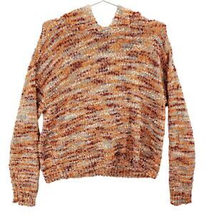 Love Always Hoodie Womens Medium Multicolor Confetti Long Sleeve Knit Pullover